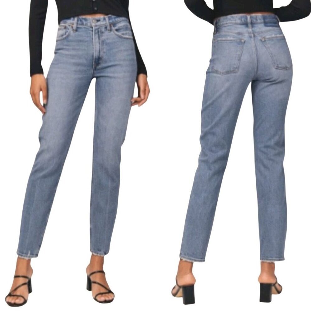 Abercrombie & Fitch NWT High Rise Mom Jean Curve Love Denim Blue Size 34/18R